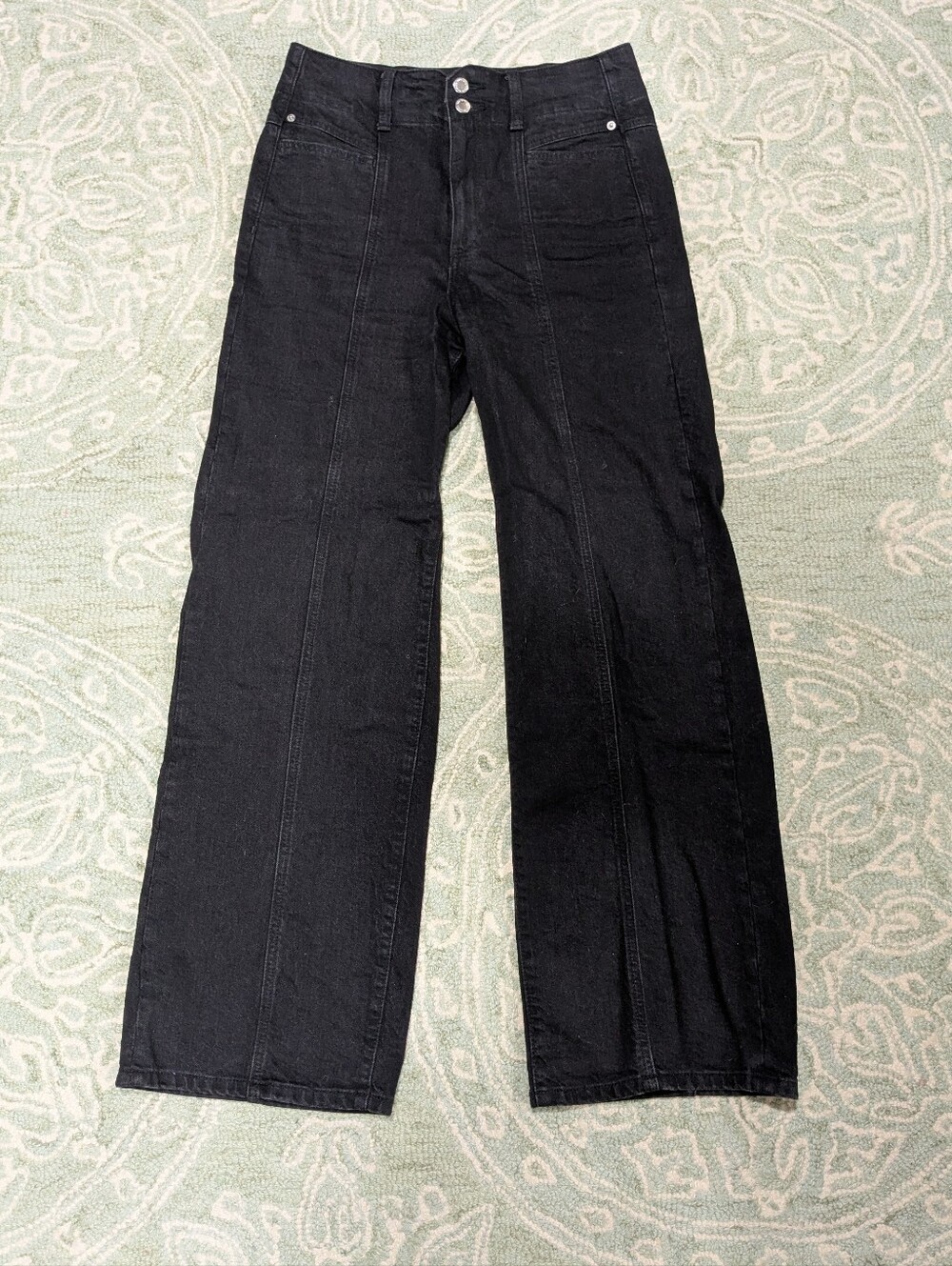 high rise wide leg black jeans
